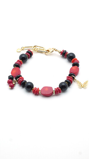 Armband met koraal en toermalijn natuurstenen