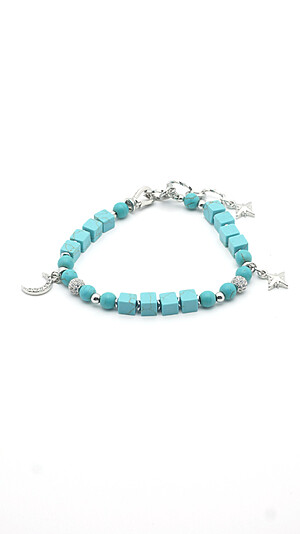 Armband met blauw gekleurde howliet Edelstenen