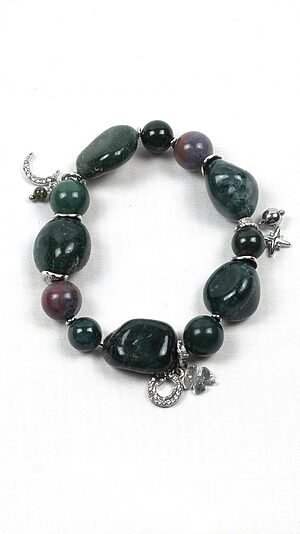 Armband met grote mos agaat Edelstenen