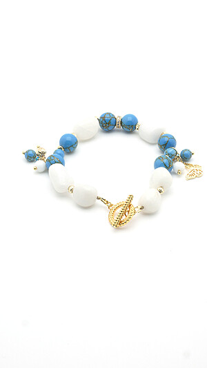 Armband met witte agaat en howliet Edelstenen