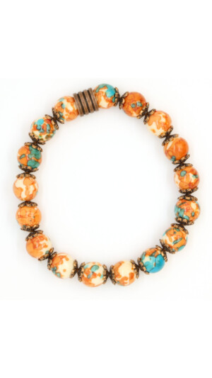 Armband met kleurige drakenbloed jaspis