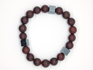 Armband met rode jaspis en hematiet natuurstenen