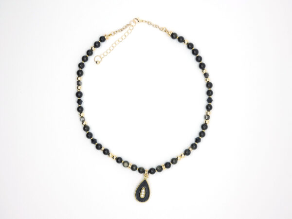 Halsketting met gouden obsidiaan