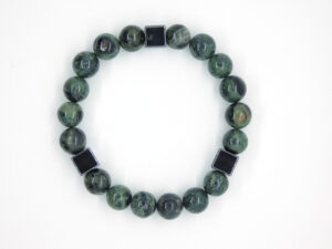 Heren armband met groene ogen jaspis en hematiet natuurstenen