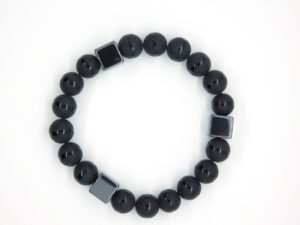 Herenarmband gestreept agaat en hematiet