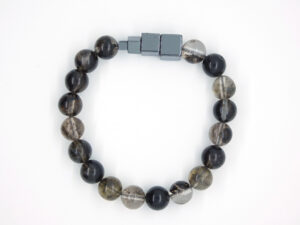 armband met zwarte kwarts en hematiet natuurstenen