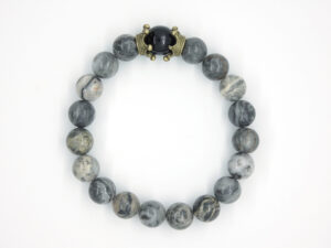 Herenarmband grijze jaspis en agaat