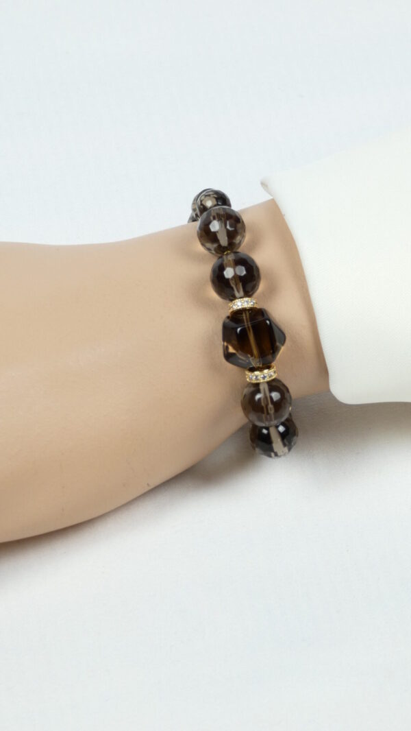Armband met rookkwarts facet natuurstenen