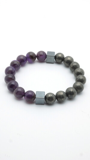 Heren armband met Amethist edelstenen