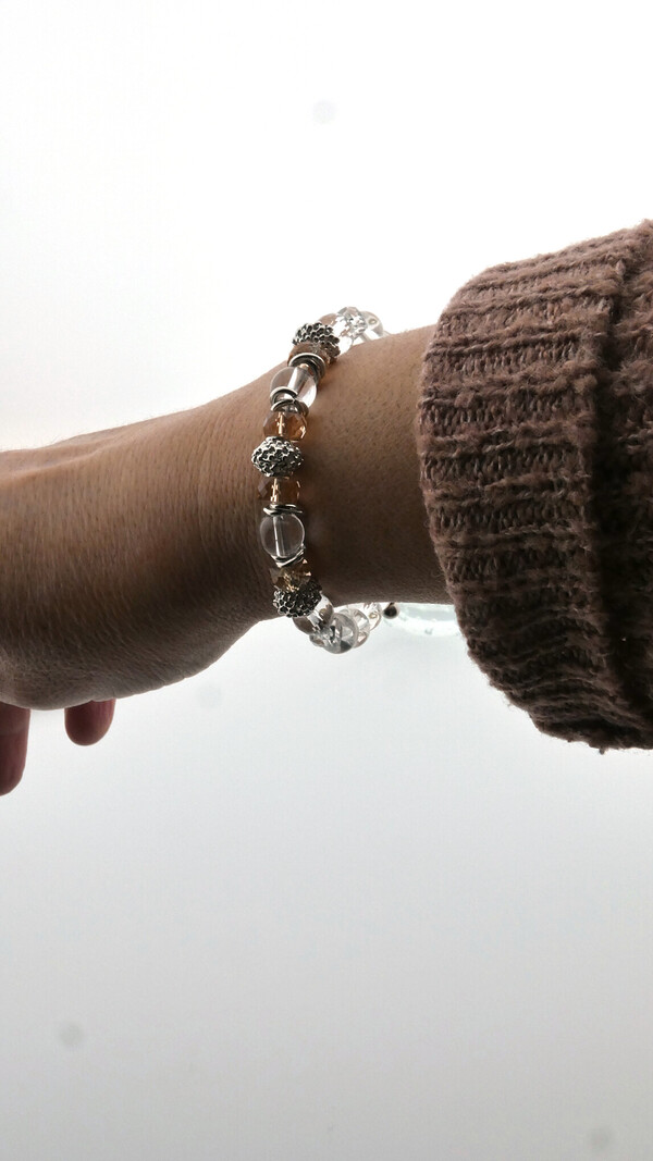 Armband met bergkristal en Oostenrijks kristal